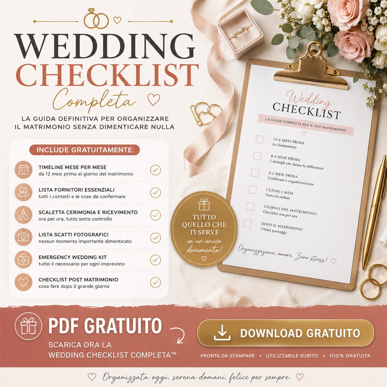 Scarica gratis la Wedding Checklist per un matrimonio perfetto